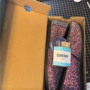 TOMS Multicolor Glitter Slip-Ons